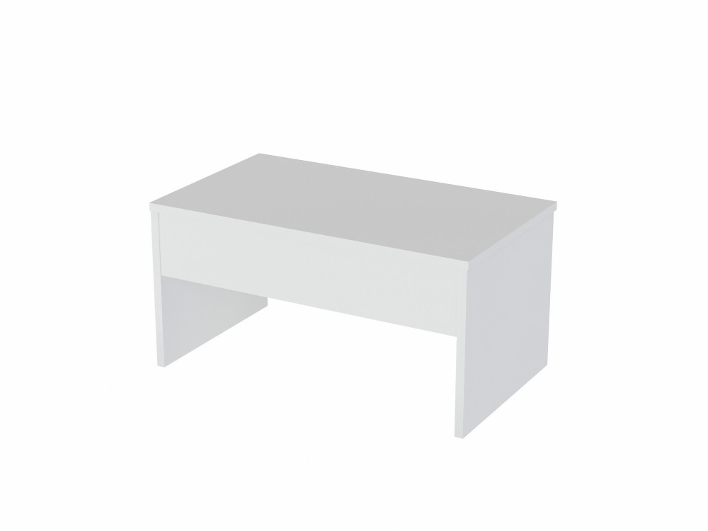 Akilli" salontafel met houten opbergkist - 90 x 52 x 45 cm - Wit