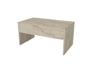 Akilli" salontafel met houten opbergkist - 90 x 45 x 52 cm - Travertin