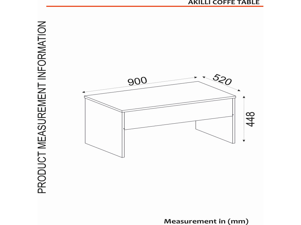Akilli" salontafel met houten opbergkist - 90 x 45 x 52 cm - Travertin
