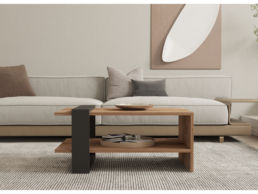 Houten salontafel "Ova" - 80 x 55 x 35 cm - Bruin