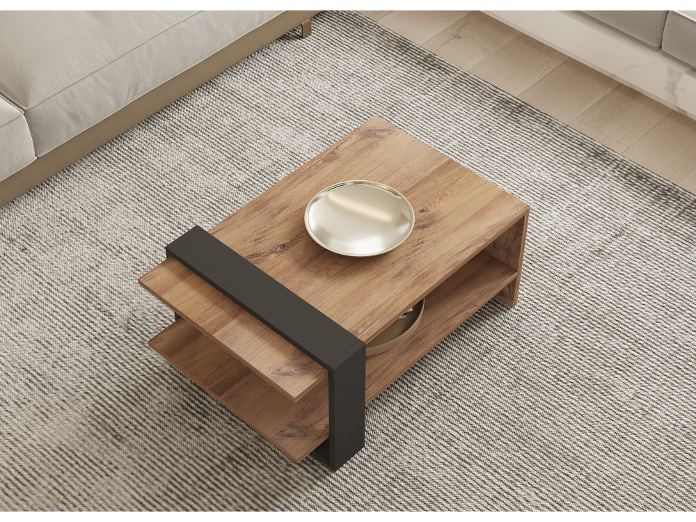 Houten salontafel "Ova" - 80 x 55 x 35 cm - Bruin