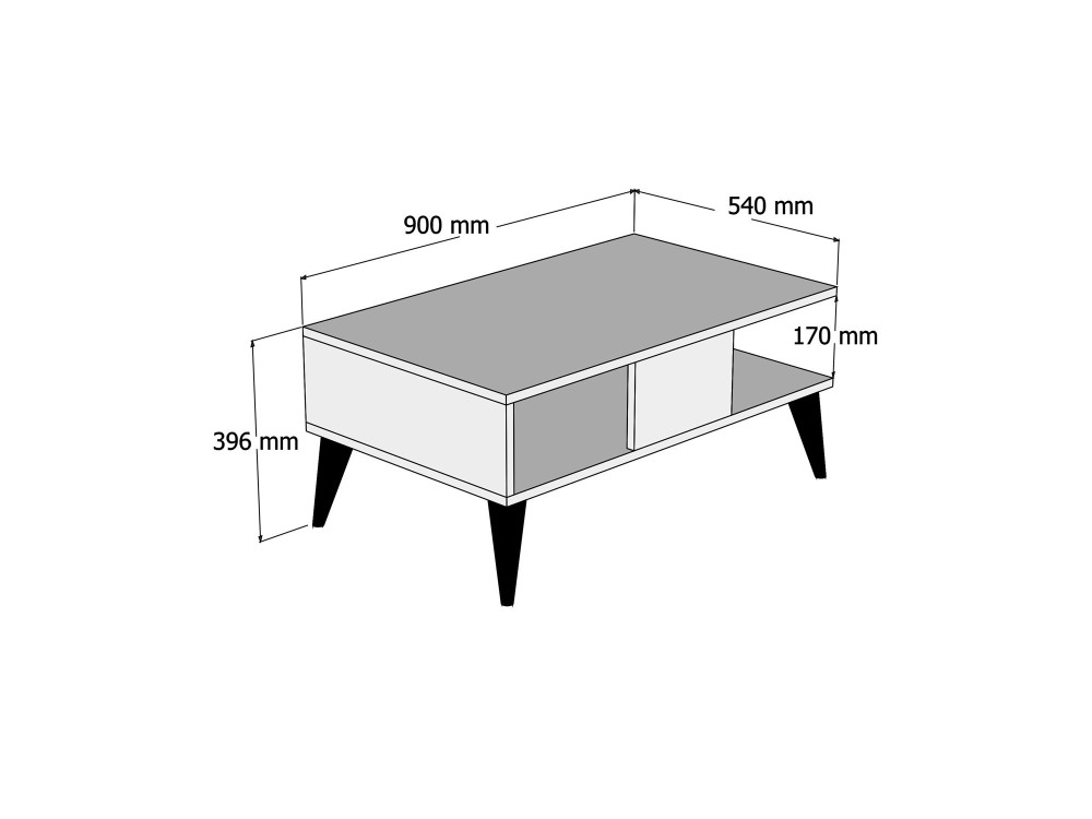 Lidya" houten salontafel - 90 x 54 x 39 cm - Bruin