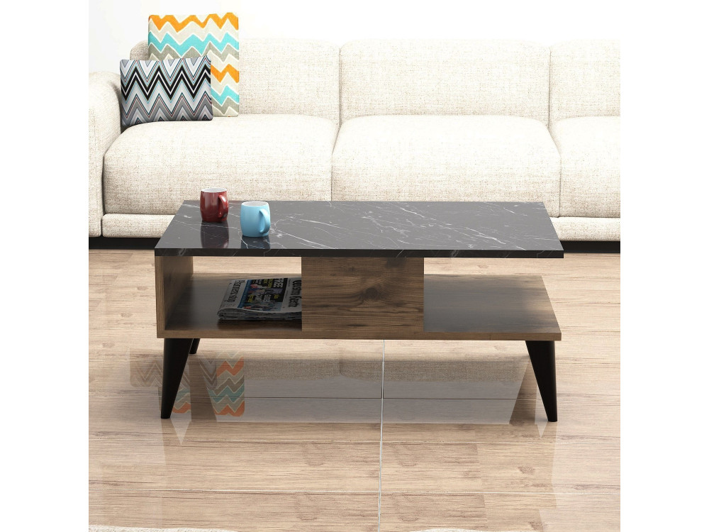 Lidya" houten salontafel - 90 x 54 x 39 cm - Bruin