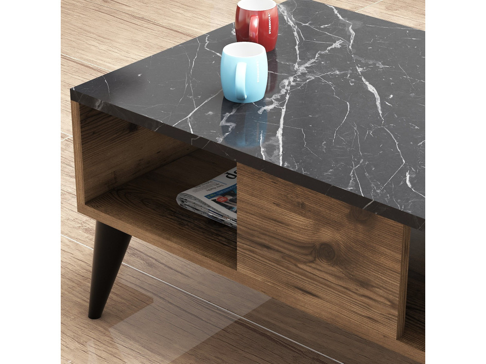 Lidya" houten salontafel - 90 x 54 x 39 cm - Bruin
