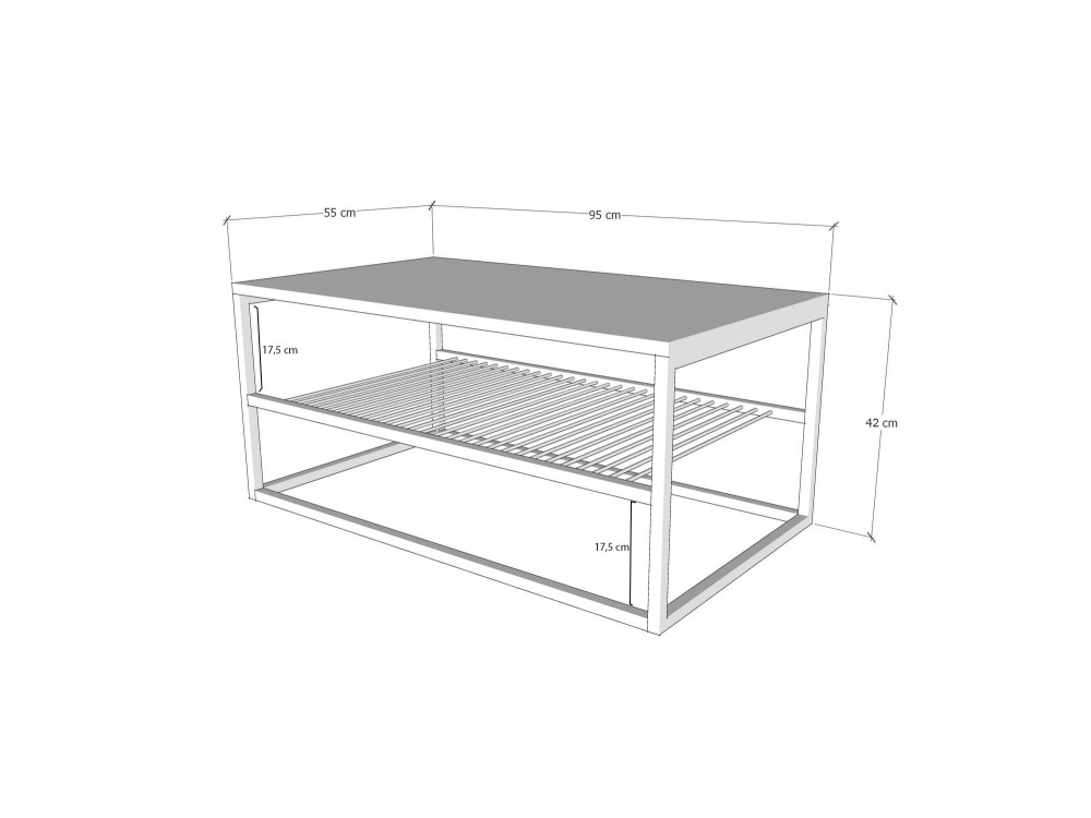 Houten salontafel "Asude" - 95 x 55 x 42 cm - Zwart