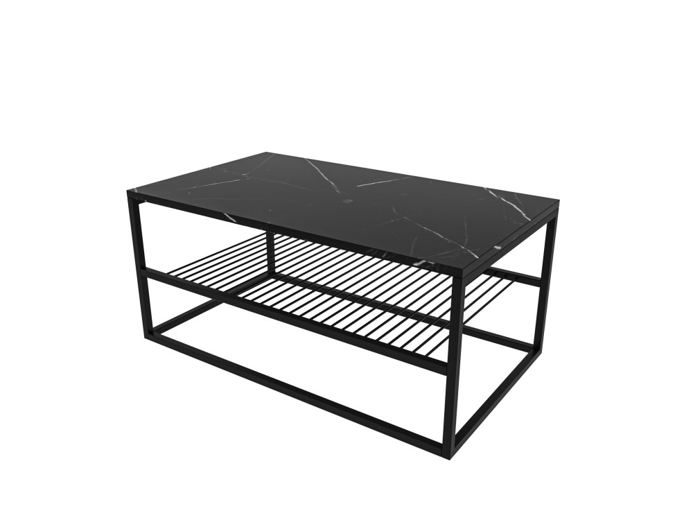 Houten salontafel "Asude" - 95 x 55 x 42 cm - Zwart