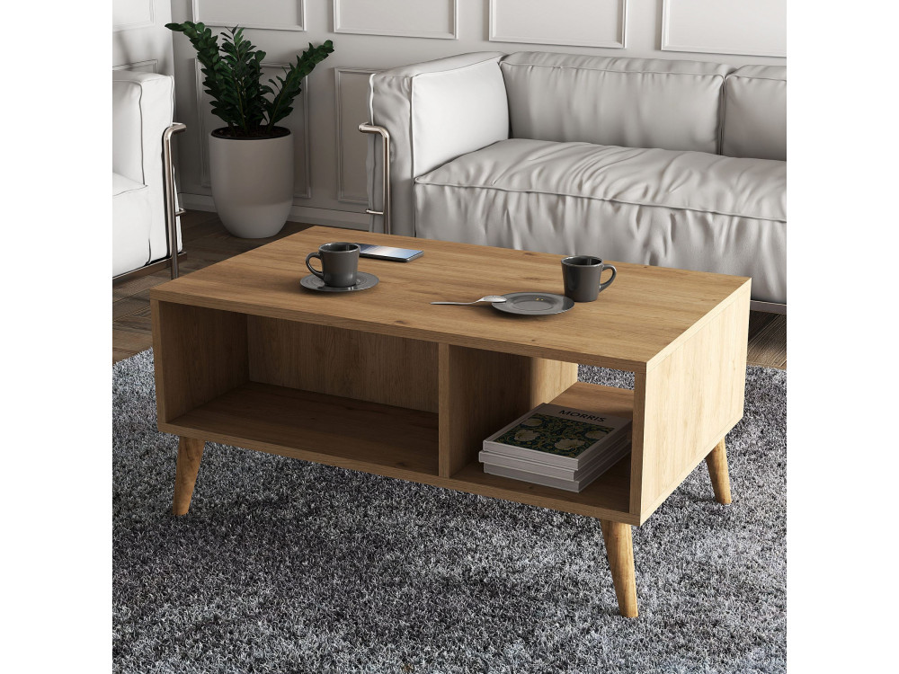 Houten salontafel "Exxen" - 90 x 41 x 54 cm - Bruin