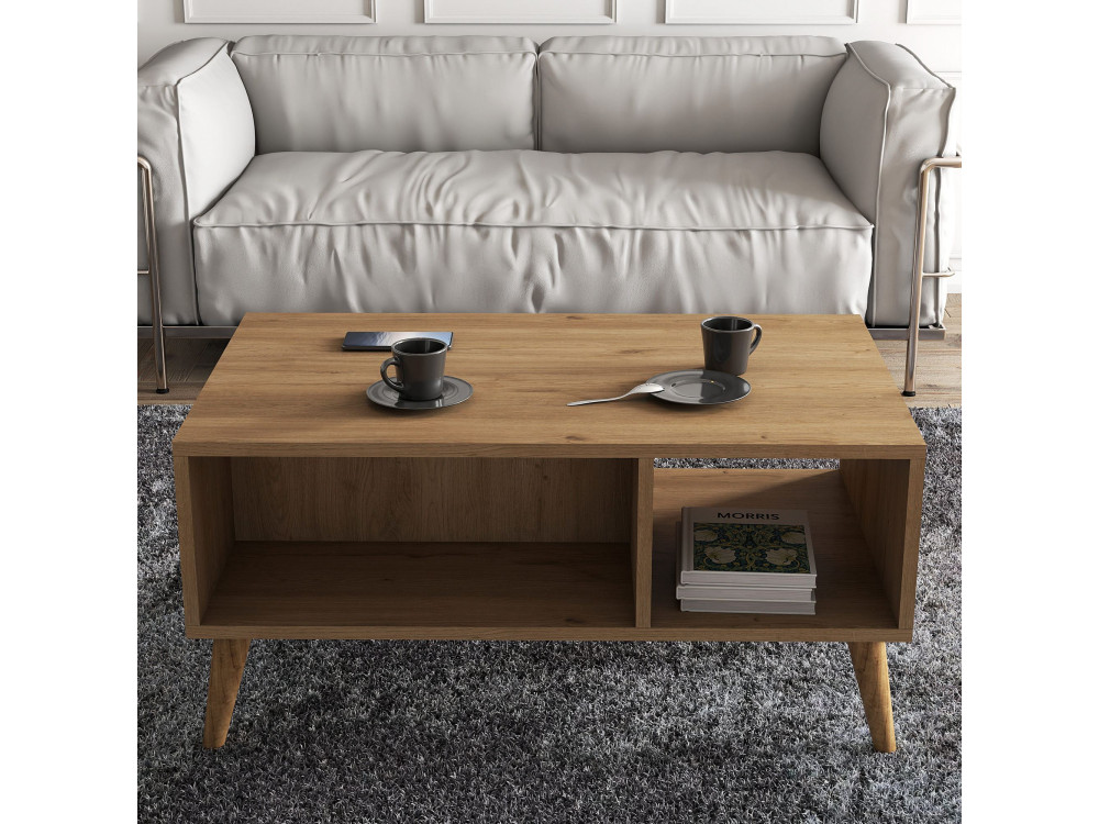 Houten salontafel "Exxen" - 90 x 41 x 54 cm - Bruin