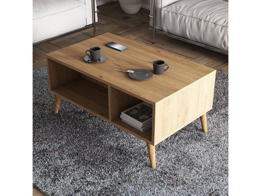 Houten salontafel "Exxen" - 90 x 41 x 54 cm - Bruin