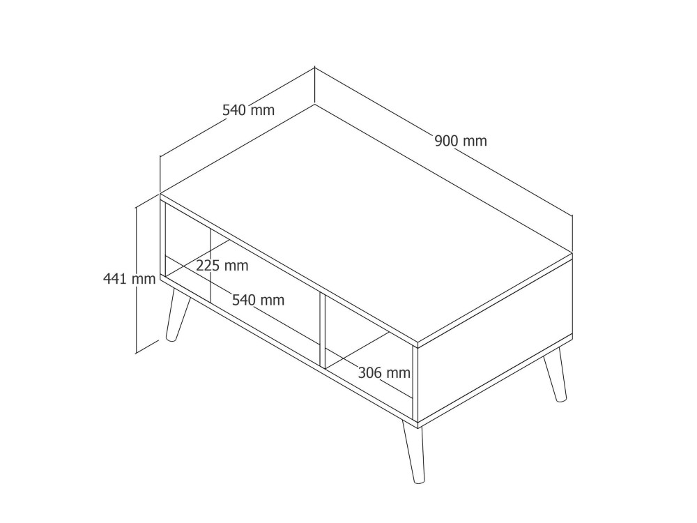 Houten salontafel "Exxen" - 90 x 41 x 54 cm - Bruin