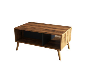 Houten salontafel "Exxen" - 90 x 41 x 54 cm - Antracietgrijs