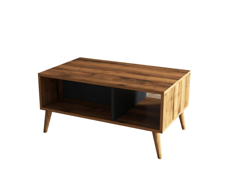 Houten salontafel "Exxen" - 90 x 41 x 54 cm - Antracietgrijs
