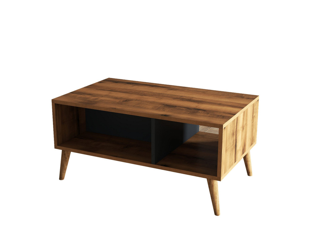 Houten salontafel "Exxen" - 90 x 41 x 54 cm - Antracietgrijs