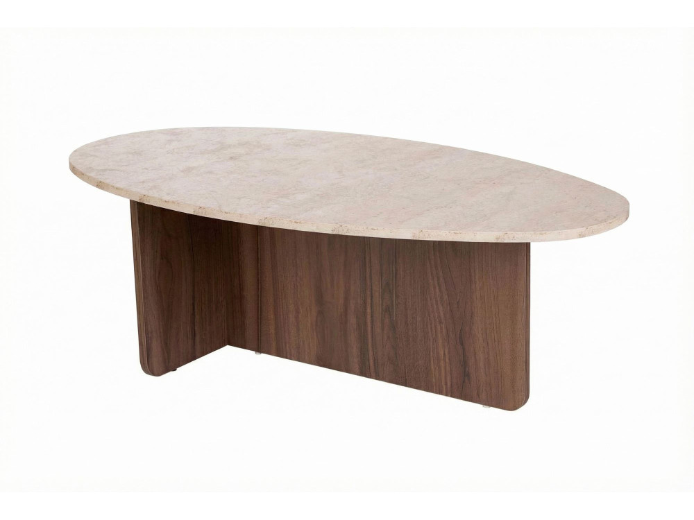 Houten salontafel "Orba" - 120 x 65 x 40 cm - Travertin