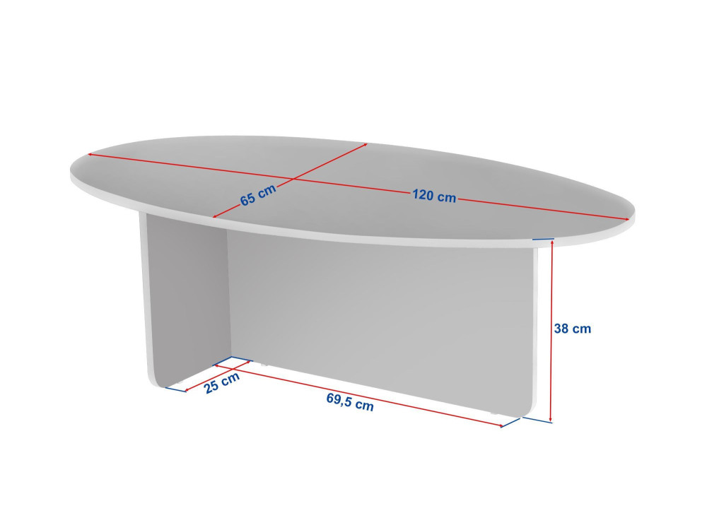 Houten salontafel "Orba" - 120 x 65 x 40 cm - Travertin