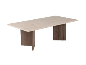Houten salontafel "Sabin" - 119 x 60 x 40 cm - Travertin