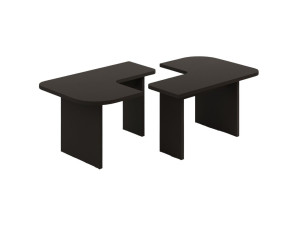 Iris" houten salontafel set - 90 x 45 x 35 cm - Antraciet grijs