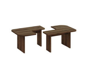 Iris" houten salontafel set - 90 x 45 x 35 cm - Bruin