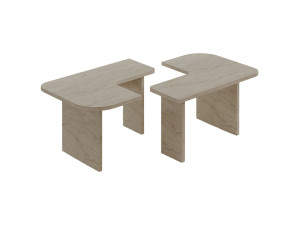 Houten salontafelset "Iris" - 90 x 45 x 35 cm - Travertin