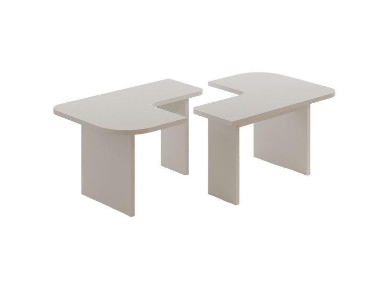 Iris" houten salontafel set - 90 x 45 x 35 cm - Wit