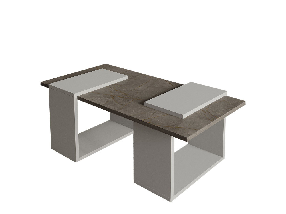 Houten salontafel "Matris" - 90 x 46 x 37 cm - Grijs