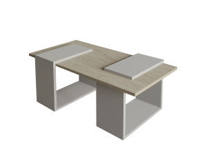 Houten salontafel "Matris" - 90 x 46 x 37 cm - Travertin