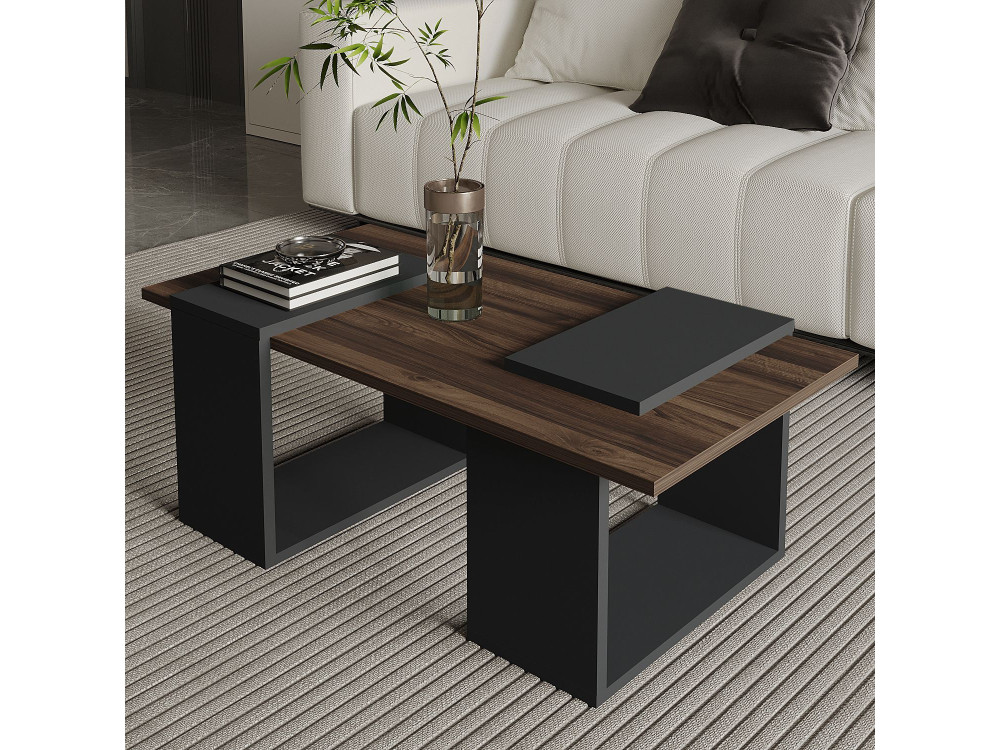 Houten salontafel "Matris" - 90 x 46 x 37 cm - Bruin