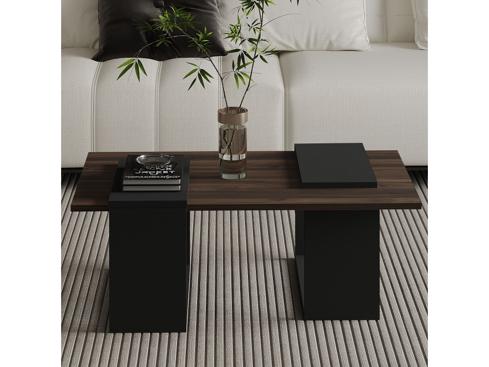 Houten salontafel "Matris" - 90 x 46 x 37 cm - Bruin