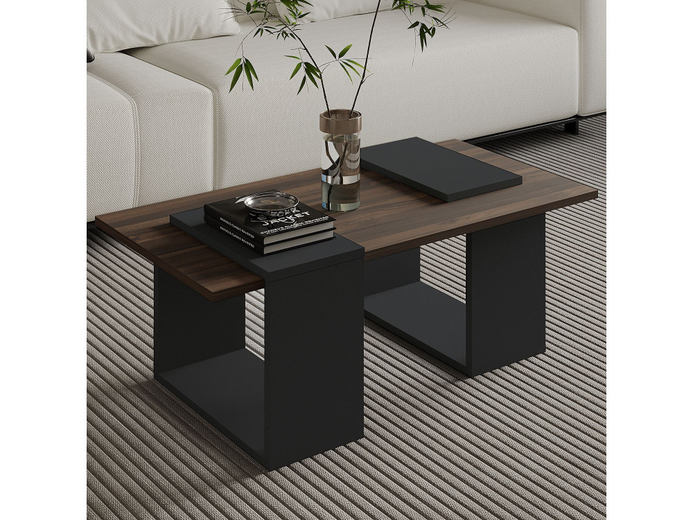 Houten salontafel "Matris" - 90 x 46 x 37 cm - Bruin