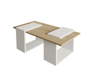 Houten salontafel "Matris" - 90 x 46 x 37 cm - Wit