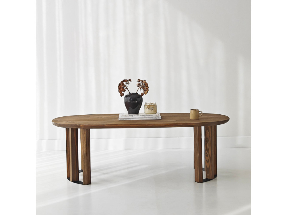 Houten salontafel "Elysia" - 120 x 60 x 40 cm - Bruin