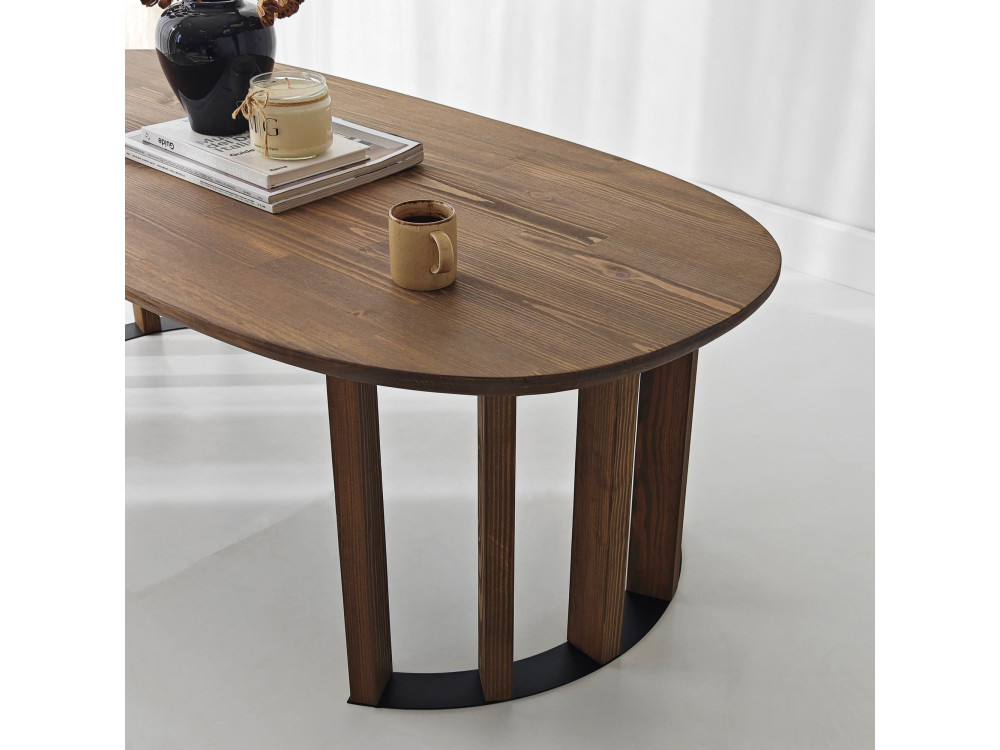 Houten salontafel "Elysia" - 120 x 60 x 40 cm - Bruin