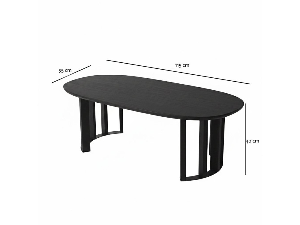 Houten salontafel "Elysia" - 120 x 60 x 40 cm - Zwart