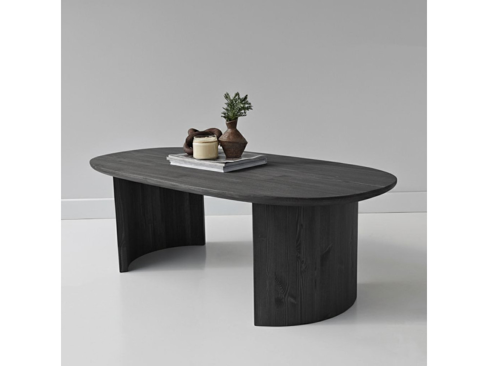 Hudson" houten salontafel - 120 x 60 x 40 cm - Antraciet grijs