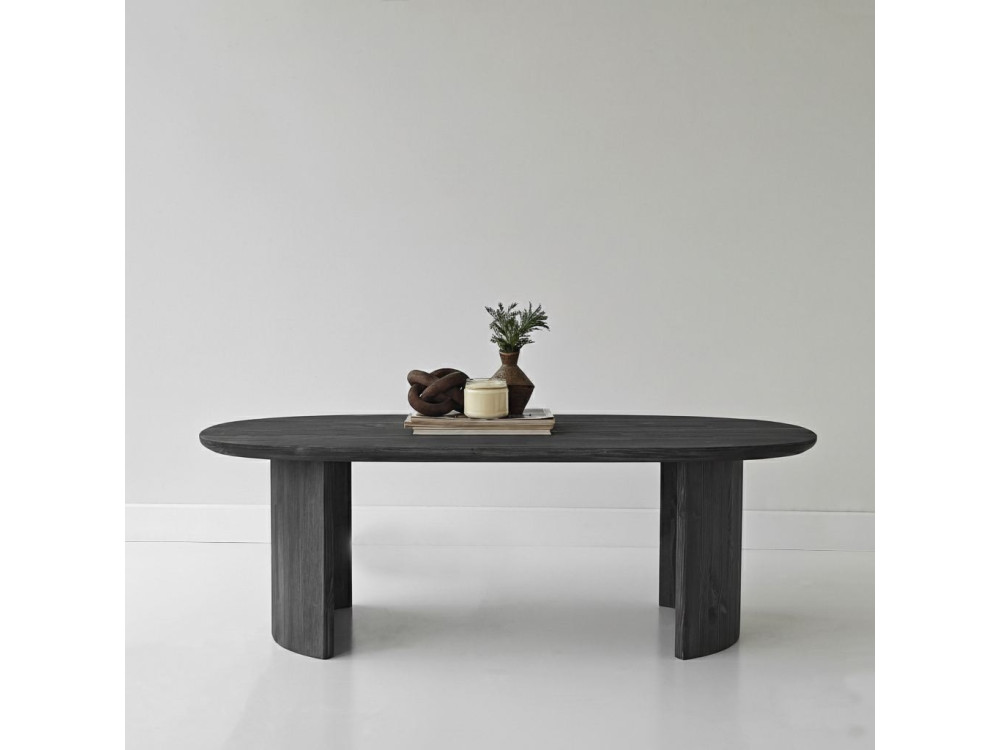 Hudson" houten salontafel - 120 x 60 x 40 cm - Antraciet grijs