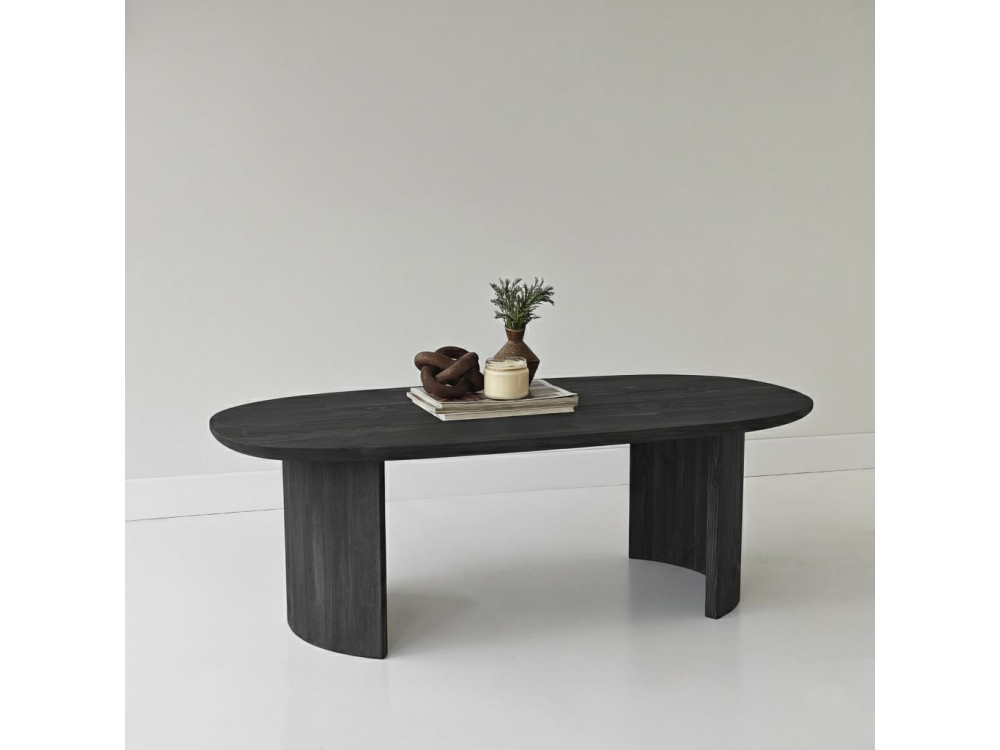 Hudson" houten salontafel - 120 x 60 x 40 cm - Antraciet grijs