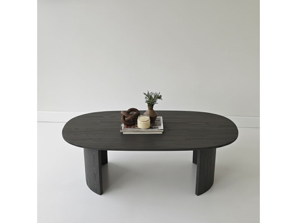 Hudson" houten salontafel - 120 x 60 x 40 cm - Antraciet grijs