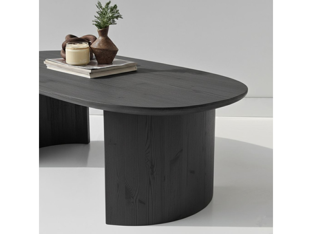 Hudson" houten salontafel - 120 x 60 x 40 cm - Antraciet grijs