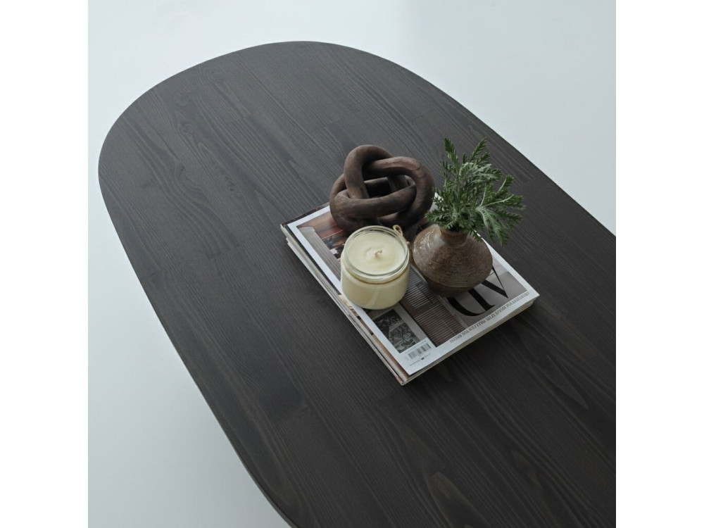 Hudson" houten salontafel - 120 x 60 x 40 cm - Antraciet grijs