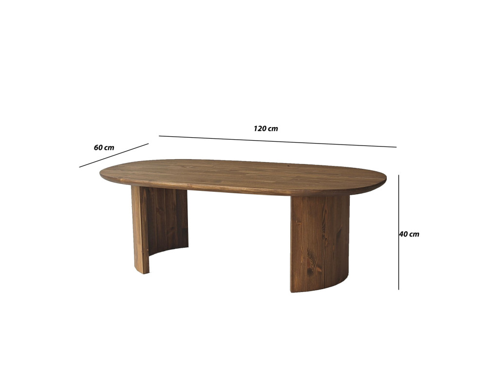 Hudson" houten salontafel - 120 x 60 x 40 cm - Bruin