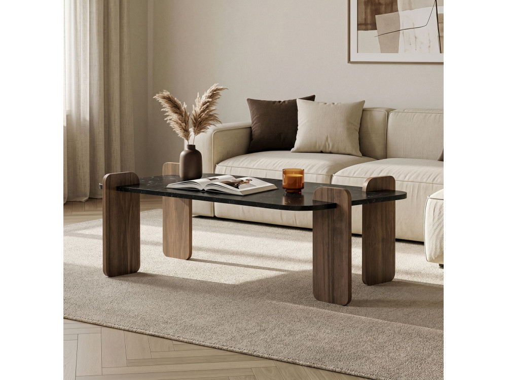 Houten salontafel "Renard" - 120 x 60 x 35 cm - Zwart