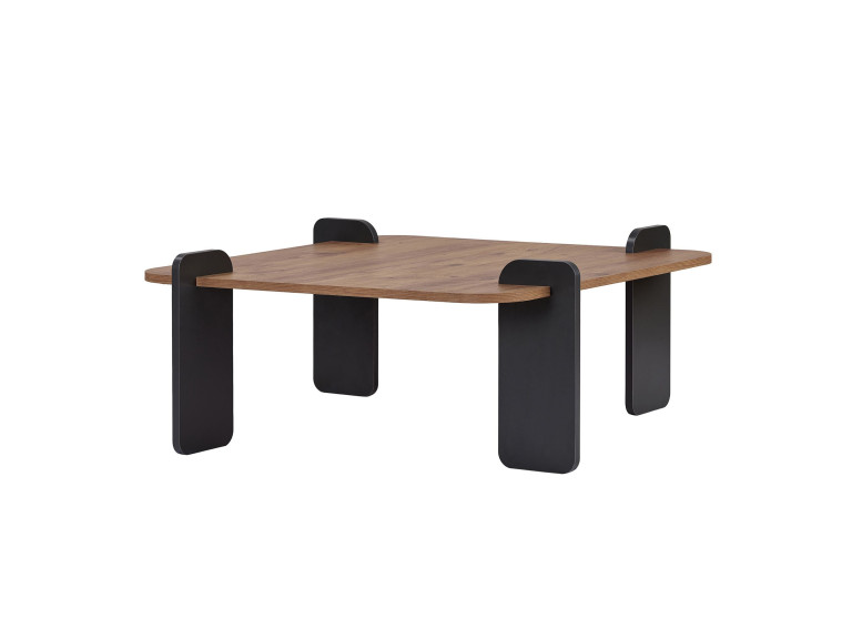 Marais" houten salontafel - 90 x 90 x 35 cm - Lichtbruin