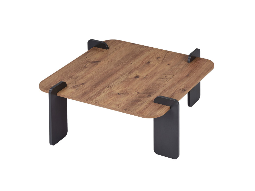 Marais" houten salontafel - 90 x 90 x 35 cm - Lichtbruin