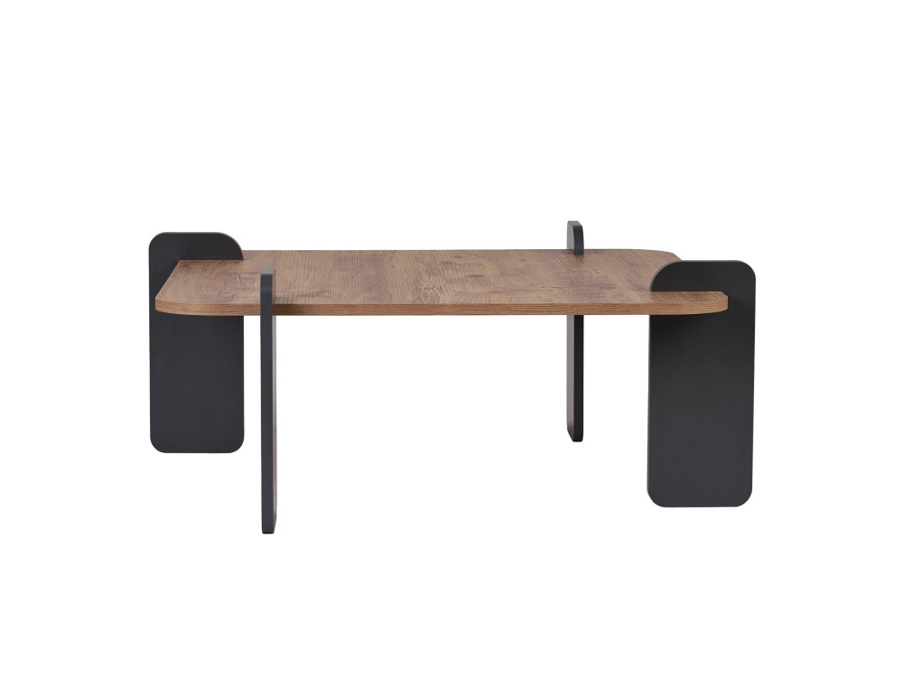 Marais" houten salontafel - 90 x 90 x 35 cm - Lichtbruin