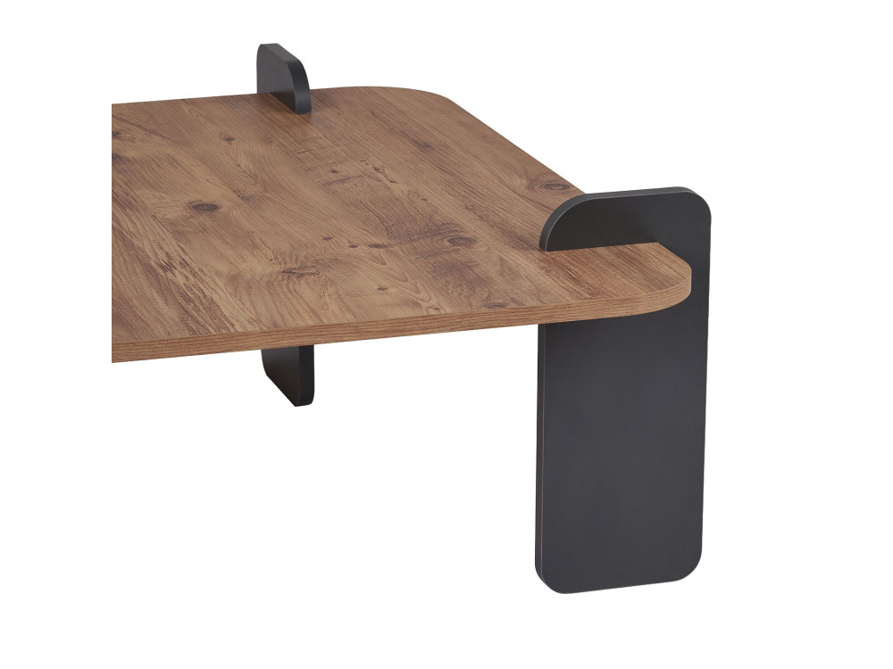 Marais" houten salontafel - 90 x 90 x 35 cm - Lichtbruin