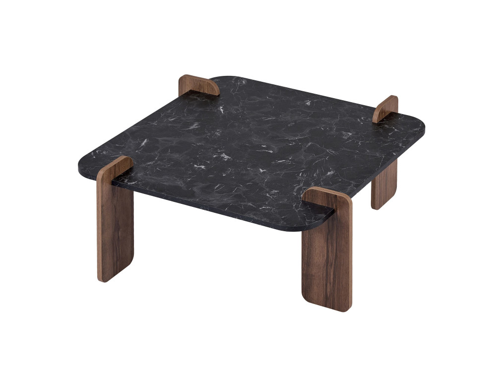 Marais" houten salontafel - 90 x 90 x 35 cm - Zwart