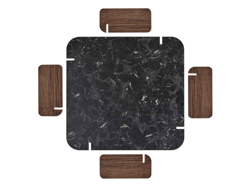 Marais" houten salontafel - 90 x 90 x 35 cm - Zwart