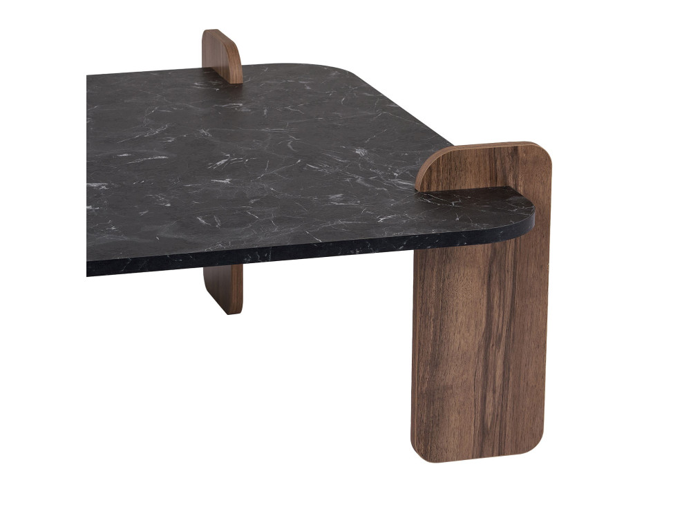 Marais" houten salontafel - 90 x 90 x 35 cm - Zwart