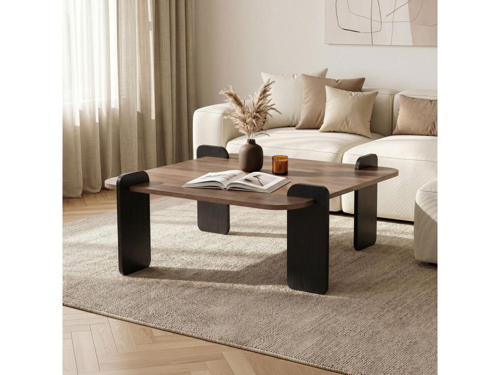Marais" houten salontafel - 90 x 90 x 35 cm - Bruin