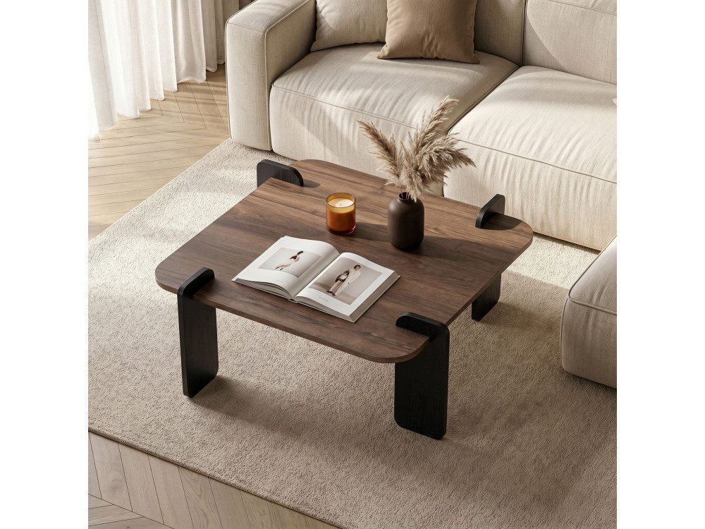 Marais" houten salontafel - 90 x 90 x 35 cm - Bruin